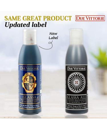 Due Vittorie Balsamic Crema - Barrel Aged Balsamic Glaze from Italy - Gluten Free - 8.45 oz (Pack of 2) - Buy Online on SooperMarket.com