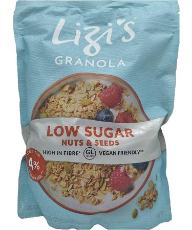 Lizi's Low Sugar High in Fibre Ready to Eat Cereal Oats Nuts & Seeds Granola - 1kg Value Pack | Vegan Friendly | Less Sugar Nuts & Seeds | GL Tested | Sold by Essential Products
