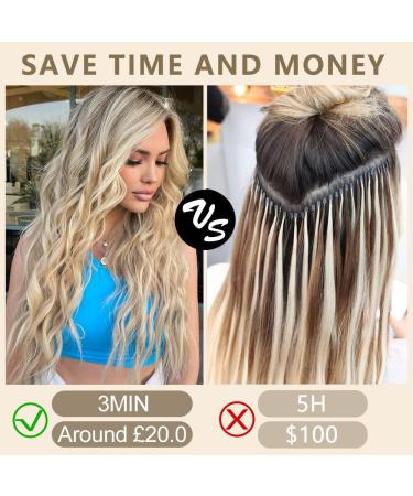 4Pcs Ombre Dirty Blonde Clip in Hair Extensions - 20Inch Full Head Curly Wavy Synthetic Hair - Buy Online on SooperMarket.com