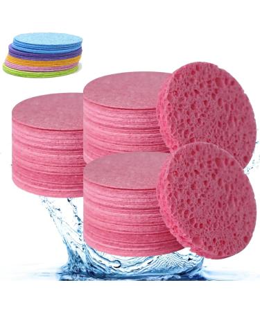 Turmeric Kojic Acid Pads Turmeric Exfoliating Pads Turmeric Kojic Acid Cleansing Pads Turmeric Cleansing Face Pads Facial Sponges for Cleansing and Exfoliating (50PC Pink) 50PC Pink