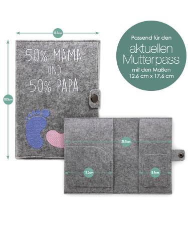 Cozy Raccoon Mutterpass Cover - Felt 50% Mom & Dad | Made in Germany | Personal Gift for Pregnant Moms | Indoor Pockets for Insurance & Ultrasound Images - Buy Online on SooperMarket.com