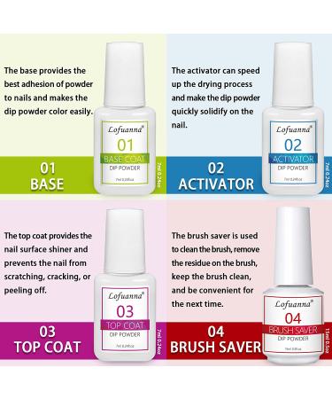 Lofuanna Dip Powder Nail Kit Starter - Clear Nail Dipping Powder Set for French Nail Art Manicure at Home or Salon - No UV/LED Needed - Buy Online on SooperMarket.com
