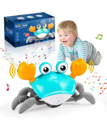 Toyzey Krabbe Baby Toys Toys Young Girls Trozel Toys Baby Gifts For Children Birthday Cadeau Enfant 1 2 Ans Musical Tummy Time Toys Blau-4