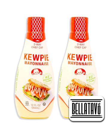 Japanese Mayonnaise Bundle. Includes Two-12 Oz Kewpie Mayonnaise in Easy Squeeze Bottle Plus a BELLATAVO Fridge Magnet! Kewpie Japanese Mayo is Gluten Free and Kosher!