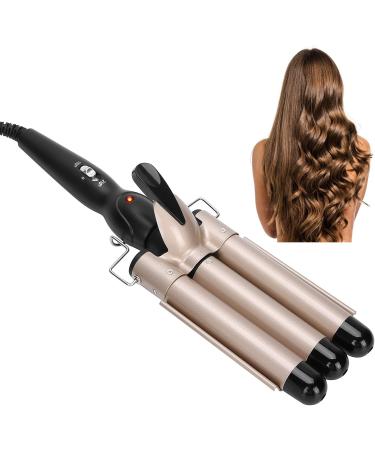 KUIKUI Triple Pipe Hair Curling Iron Wand - Fast Heating Adjustable Temperature for Healthy Styling | International Shipping Available - Buy Online on SooperMarket.com