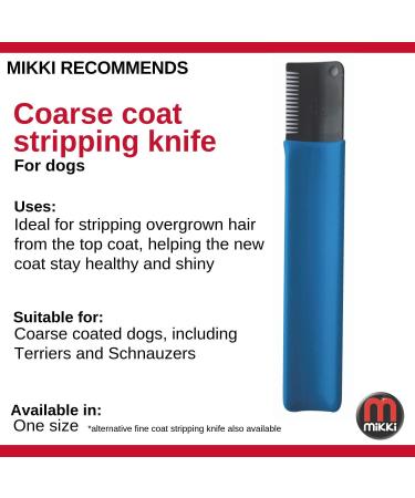 Mikki Dog Puppy Grooming Stripping Knife | Handheld Stripping Blade Tool for Coarse Hair Coats - Blue - Buy Online on SooperMarket.com