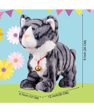 Marsjoy Interactive Robot Cat Plush Toy - Gray Pattern, Electronic Pet for Girls, Kids - 12 inches - Buy Online on SooperMarket.com