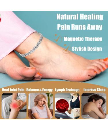 EnerCoppeX Magnetic Ankle Bracelet for Women Stainless Steel Lymph Detox Anklet 3500 Gauss Effective Magnet (SAC-0189S) - Buy Online on SooperMarket.com