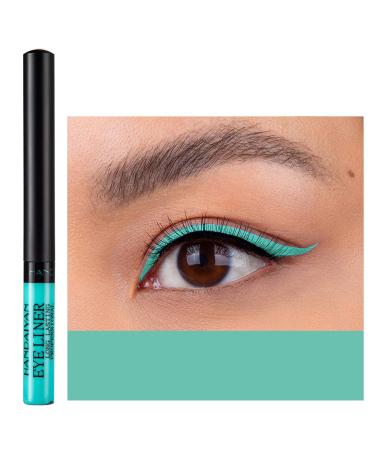 DekRion Liquid Eyeliner  Matte Colored Eyeliners  Light-Green Eyeliner  White Black Red Brown Green Purple Waterproof High-pigmented Colorful Eyeliners Eye Makeup (16Light-Green)