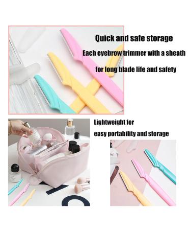 12-Pack Eyebrow Razor Set - Portable Trimmer & Face Hair Remover for Men & Women - Yellow Pink Blue - Buy Online on SooperMarket.com