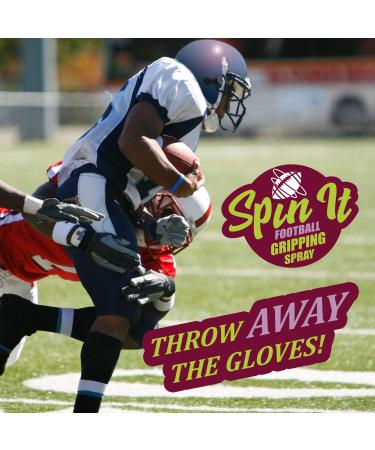 Spin iT Football Grip Spray - Enhance Football Grip, Works with or without Gloves - Ideal for Training and Play - Improve Performance and Control - 2 oz - Buy Online on SooperMarket.com