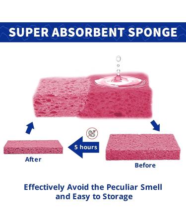 CELOX Large Eco-Friendly Cellulose Kitchen Sponges - 24 Pack Super Absorbent Cleaning Sponges for Dishes - DIY Kids Sponges in Pink-yellow (4.5 x 2.8 x 0.6) - Buy Online on SooperMarket.com