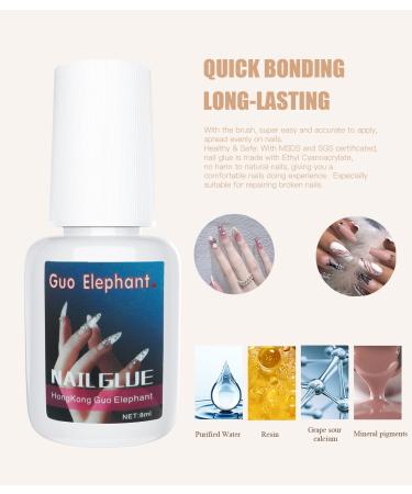 2Pcs Strong Nail Glue for Acrylic Nails & Press on Nails - Long Lasting Professional Nail Bond (16ml) - Buy Online on SooperMarket.com