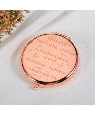 Religious Gifts for Women - Christian Bible Verse Compact Makeup Mirror - Faith-Inspiring Gift for Coworkers, Friends, Teen Girls - Perfect for Baptism, Graduation, Mom, Daughter, Grandma - Buy Online on SooperMarket.com