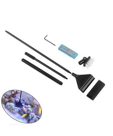 QANVEE Aluminum Magnesium Alloy Aquarium Scraper Cleaner Brush with 10 Stainless Steel Blades for Fish Reef Plant Glass Tank 26-Inch