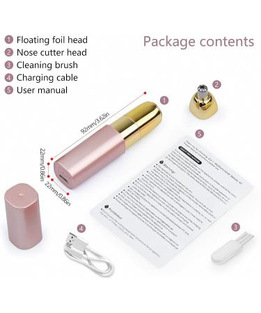 Mini Facial Hair Remover for Women - 2in1 Portable Shaver for Fuzz, Lips, Arms, Eyebrows, and Bikini Line - Waterproof & Painless Hair Removal - Buy Online on SooperMarket.com