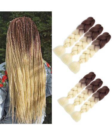 Art Hair 24 Kanecalon Braids Extensions - 6 Pieces Brown Blonde for Box Braids & Twists | International Shipping - Buy Online on SooperMarket.com