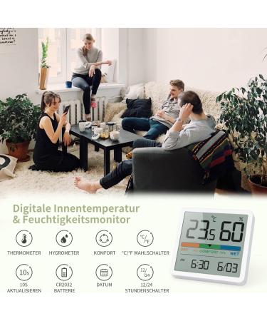 NOKLEAD Digital Thermo-Hygrometer | Portable High Accuracy Temperature & Humidity Monitor for Indoor Climate Control | International Shipping Available - Buy Online on SooperMarket.com