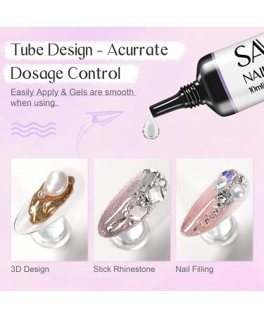 Saviland Nail Rhinestone Glue Gel Set - Strong 10ML Adhesive for Rhinestones, Charms, Acrylic, Press On & Fake Nails - Nail Lamp Required (2PCS) - Buy Online on SooperMarket.com
