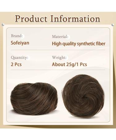 Sofeiyan 2PCS Mini Claw Clip Cat Ears Hair Bun Extension - Darkest Brown & Light Auburn Mixed - Buy Online on SooperMarket.com