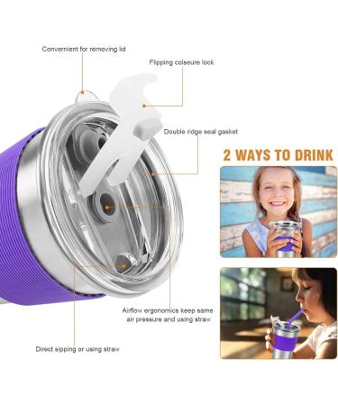 Yummy Sam Kids Stainless Steel Cups with Silicone Straws and Spill-proof Lids - 5 Pack 12oz Toddler Tumblers with Heat-insulated Sleeves - Buy Online on SooperMarket.com