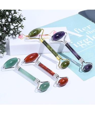 Multi-Material Jade Roller Double Head Face Massager - Crystal Facial Rolling Stick | Shipping Worldwide - Buy Online on SooperMarket.com