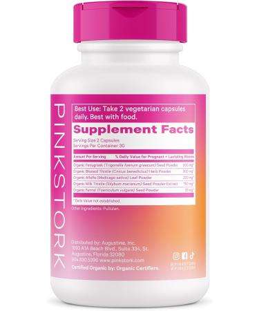 Pink Stork Total Lactation: Breast Feeding Essentials Lactation Supplements for Increased Breast Milk Women-Owned 60 Capsules - Buy Online on SooperMarket.com