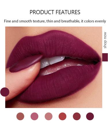 Long-Lasting Matte Plum Lipstick - Waterproof, Non-Stick Cup, Full-Coverage Lip Color for Women - Professional Cosmetics Makeup Gift - Buy Online on SooperMarket.com