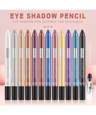 Skynest Eye Pencil Set - 12 Pcs Eyeshadow & Eyeliner | Matte, Shimmer, Metallic | Long Lasting, High-Impact | Multi-Dimensional Makeup Kit - Buy Online on SooperMarket.com