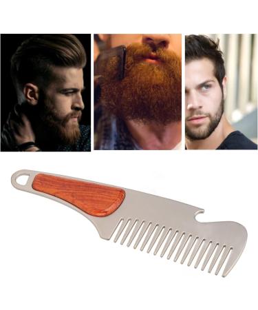 Stainless Steel Hair & Beard Comb - Multipurpose Sandalwood Pocket Moustache Comb for Grooming - Buy Online on SooperMarket.com