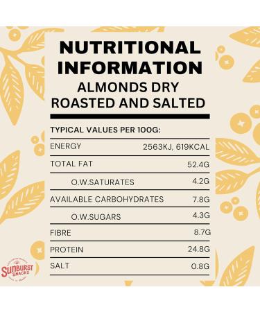 Sunburst Whole Almonds Dry Roasted & Sea Salted Non GMO (No Oil) 1kg - Buy Online on SooperMarket.com