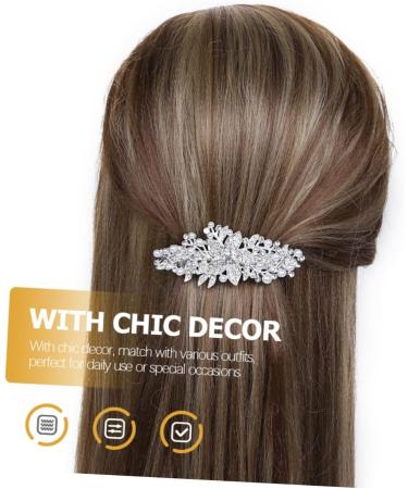 BELLIFFY Rhinestone Hair Clip Flower Hair Clip Hair Barrettes for Women Thick Hair Girl Headdress Hair Accessory Hairpin for Women Womens Barrettes for Hair Hair Clips Dipper Iron - Buy Online on SooperMarket.com