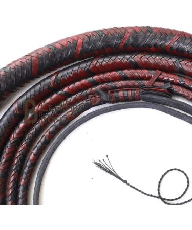 8' 16 Plait Kangaroo Hide Leather Bullwhip for Equestrian Use - Indiana Jones Style - Buy Online on SooperMarket.com
