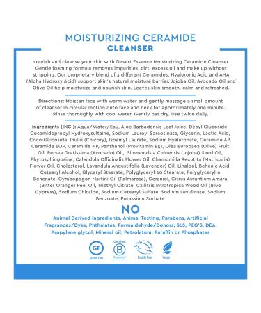 Desert Essence Moisturizing Ceramide Facial Cleanser 7.1 fl oz - Vegan Gluten-Free & Cruelty-Free - Nourish & Support Skin's Natural Moisture Barrier - Buy Online on SooperMarket.com