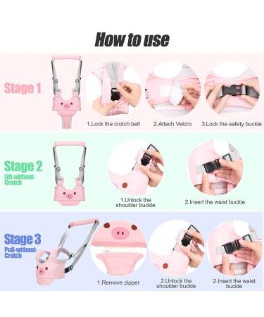 Baby Walking Harness with Non-Slip Toddler Socks and Knee Pads | Adjustable Toddler Walking Assistant for 7-24 Months - Buy Online on SooperMarket.com
