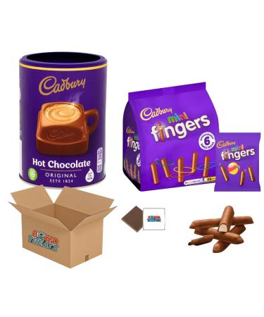 Hot Chocolate Cocoa Powder 500G + Fingers Mini Chocolate Biscuits 6 Pack Multipack 115.8g Boxed Treatz