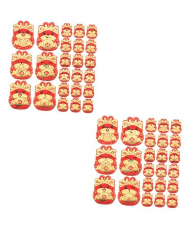 ABOOFAN 48 Pcs 2023 Red Envelope 2023 Money Bag Cute Chinese Hong Bao Red Money Pocket Spring Festival Lucky Money Red Pockets Chinese Money Packets Thicken Paper Spring Festival Bag