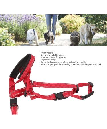 Dog Handlebar Halter with Seat Belt - XL Red Pet Harness Prevents Pulling on Outdoor Walks - Buy Online on SooperMarket.com