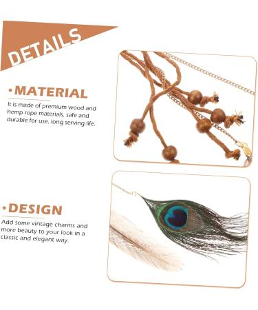WOFASHPURET Feather Barrette Halloween Headpiece Halloween Tiara Tassel Headpiece Beach Headpiece Hair Bands for Women's Hair Womens Barrettes for Hair Head Hair Extension Hair Jewelry Wig - Buy Online on SooperMarket.com