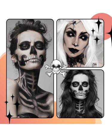 Professional Halloween Cosplay Makeup - Black & White Face Body Paint Set with Brushes | Large Capacity Palette for Full Coverage - Buy Online on SooperMarket.com