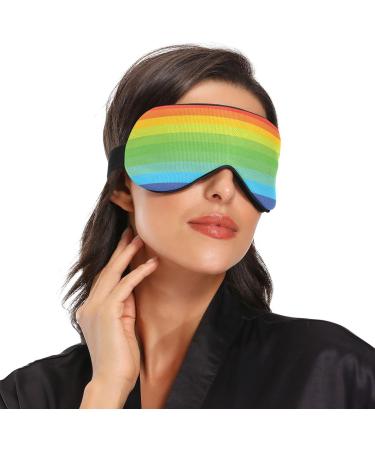 Haskirky Light Blocking Eye Mask - Breathable & Adjustable for Men and Women - Ideal for Travel, Yoga & Deep Sleep - Rainbow Design - Buy Online on SooperMarket.com