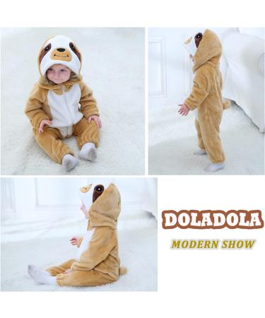 Doladola Baby Sloth Hooded Onesie Pajamas | Infant Romper 6-12 Months - Buy Online on SooperMarket.com