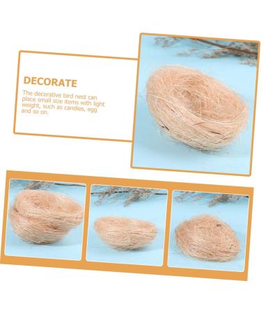 Unomor 12th Simulated Bird Nest - Mini Decorative Rattan & Hemp Silk Nest for Home Culture - 12x12cm - Buy Online on SooperMarket.com