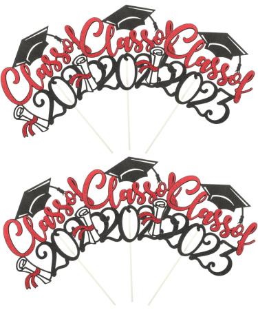 Warmhm 12 Pcs 2023 Graduation Arrangements Mw Graduation Party Cake Topper Graduation Dessert Toppers Graduation Picks Decor Ornament Grad Party Cupcake Topper Cake Supplies Paper Cup Red - Buy Online on SooperMarket.com