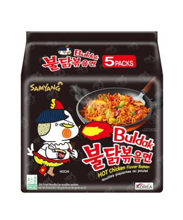 Samyang Buldak Ramen Korean Hot Spicy Chicken Stir-Fried Ramyun Noodles 140g Vmart (Pack of 5) Hot Chicken Spicy