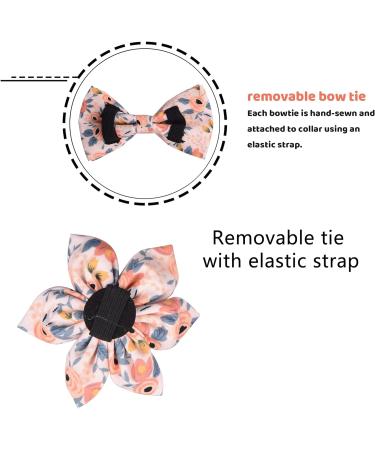 Pink Bow Tie Dog Collar | Adjustable for Girl Dogs | Metal Quick Release Buckle | Orange | Size L (38-60CM) - Buy Online on SooperMarket.com