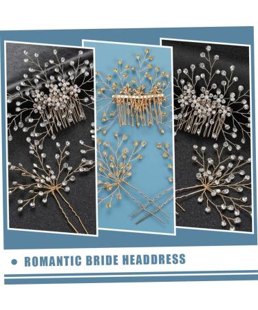 minkissy 5 Sets bridal headwear Rhinestone Hair Headpiece Bride Hairpin crystal hair comb U- shaped Hair Pin for Bride crystal side comb Bridal Hair Comb clip wedding rhinestones bridesmaid - Buy Online on SooperMarket.com