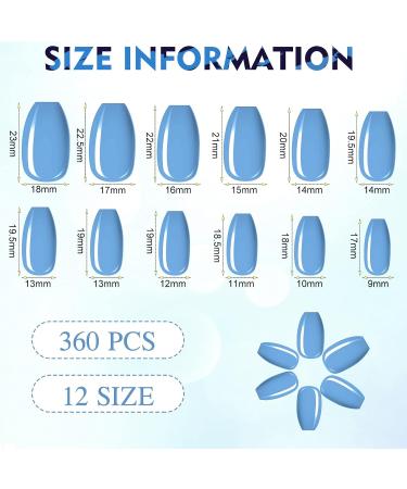 360 Medium Press-On Ballerina Coffin Nails | Full Cover Monochrome Fake Nails for Women & Girls | Bright Color Nail Decor - Buy Online on SooperMarket.com