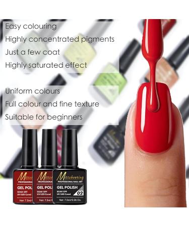 Red Gel Nail Polish Set Burgundy Dark Red Black Nail Varnish Sets Rose Red Autumn UV/LED Nail Lamp Soak off Nail Art Manicure Gel Nail Polish Kit for Salon DIY at Home - Buy Online on SooperMarket.com
