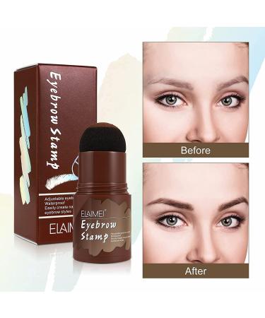 Medium Brown Eyebrow Stamp Kit | Waterproof Powder Template for Quick Makeup Application - Buy Online on SooperMarket.com
